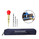 Automatic Hole Punch, Drill Bits and Carry Pouch For Cabinet Jig